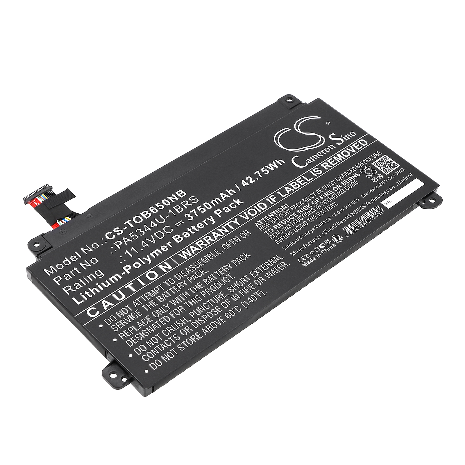 Toshiba Dynabook BJ65/FS Replacement Battery 11.4V 3750mAh