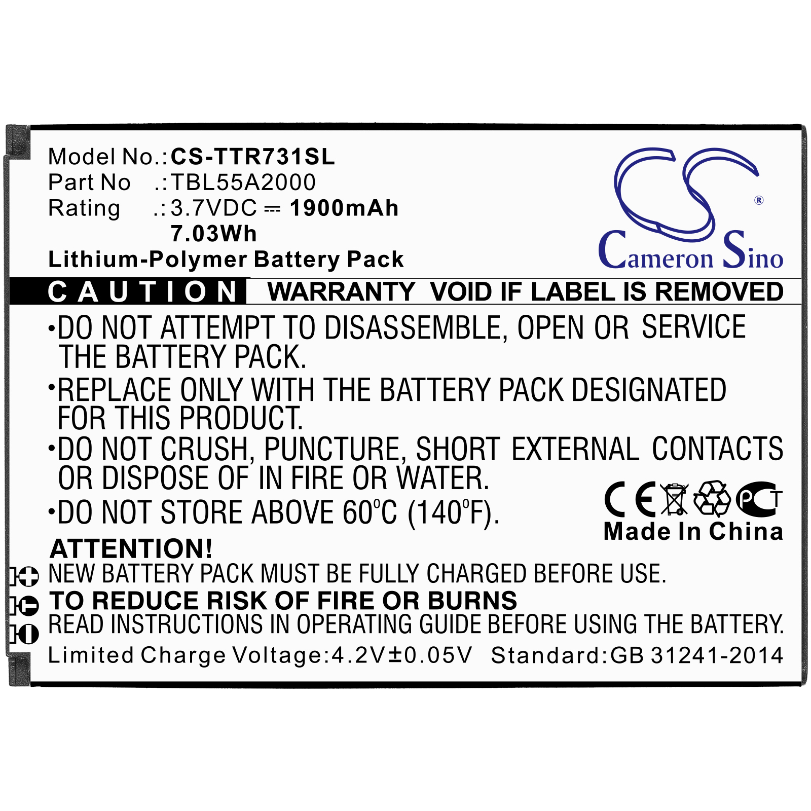 TP-Link M7310 M7350 ver 3.20 Replacement Battery 1900mAh