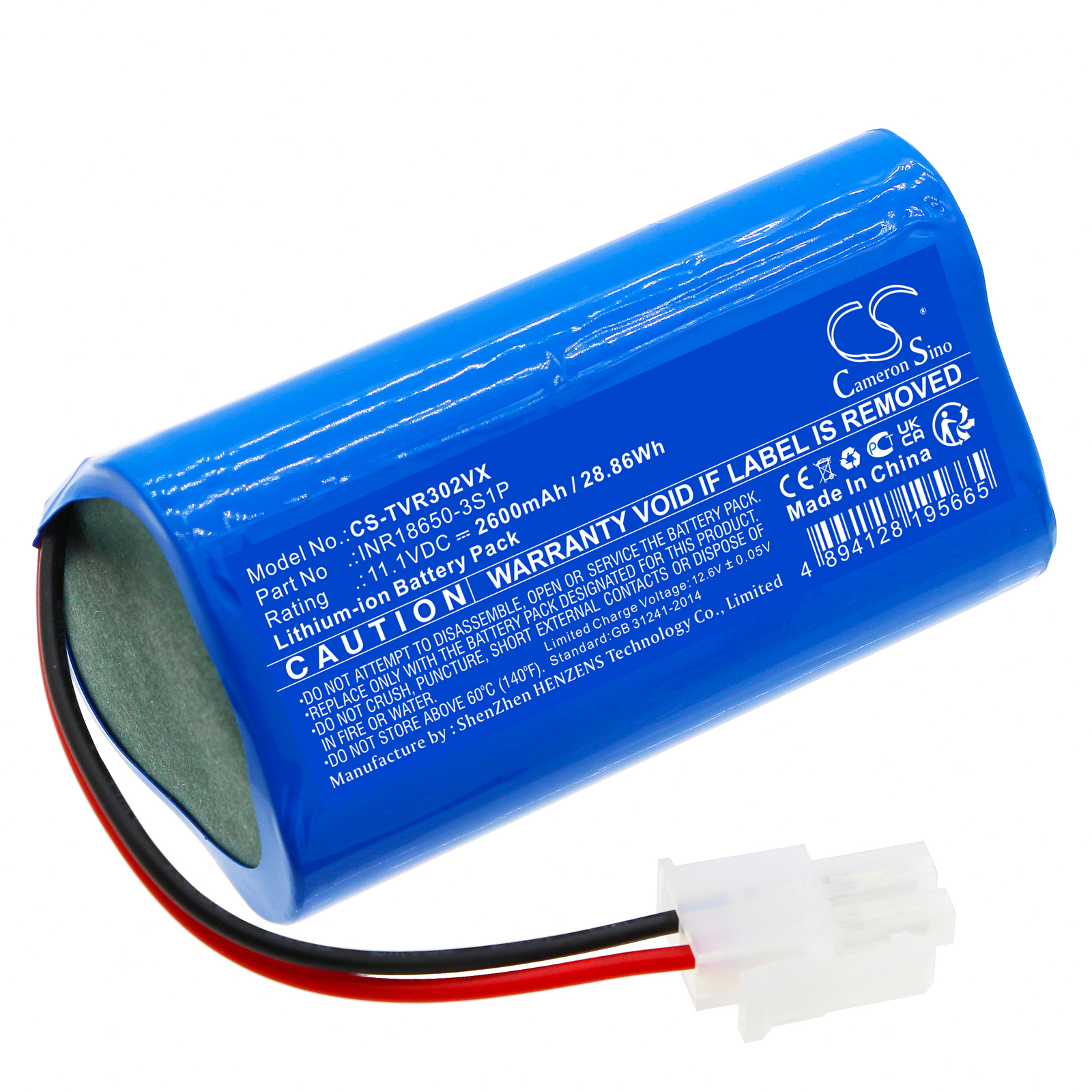 TOTAL TVCRR30201 INR18650-3S1P Vacuum Replacement Battery 2600mAh