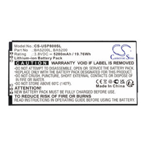 UniStrong P8II E BA5200 BA5200L Replacement Battery 5200mAh