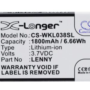 Wiko B0386126 LENNY Mobile/SmartPhone Replacement Battery 1800mAh