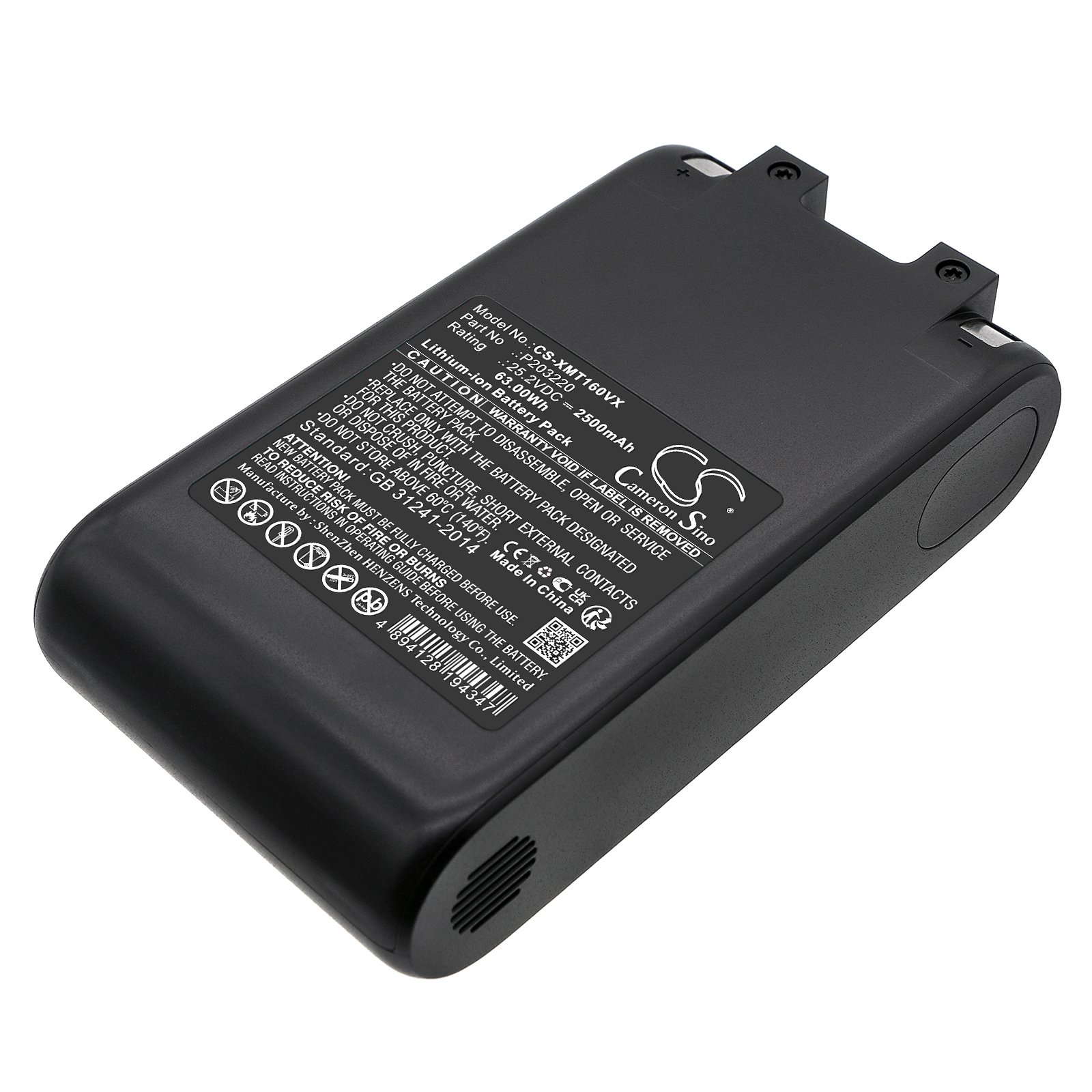 Dreame V12S V16S WP1 P203220 Vacuum Replacement Battery 2500mAh