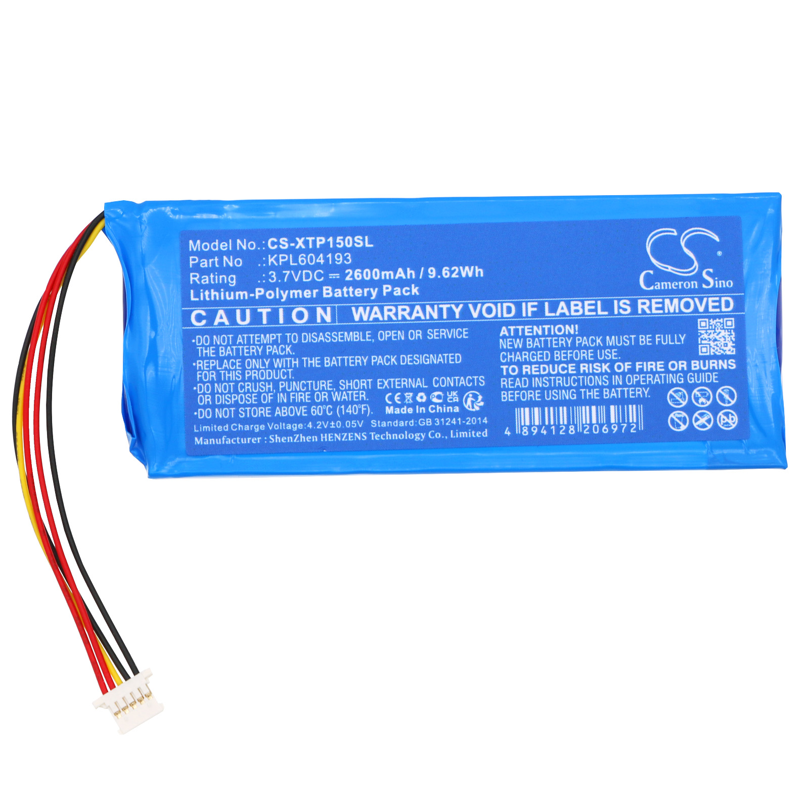 XTOOL TP150 TPMS Diagnostic Tool Replacement Battery 2600mAh