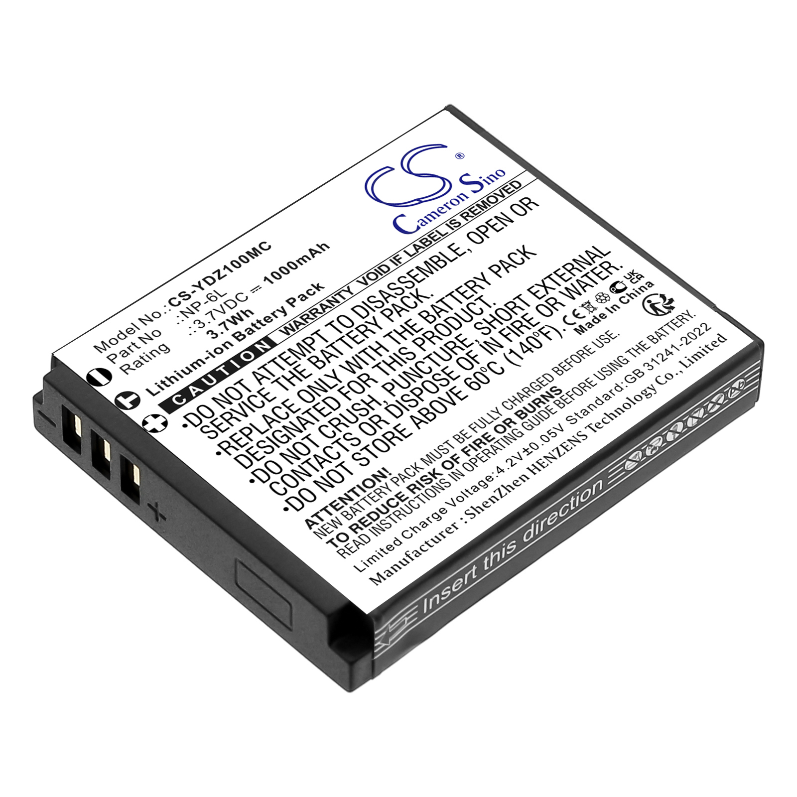 Generic NP-6L Digital Camera Replacement Battery 1000mAh