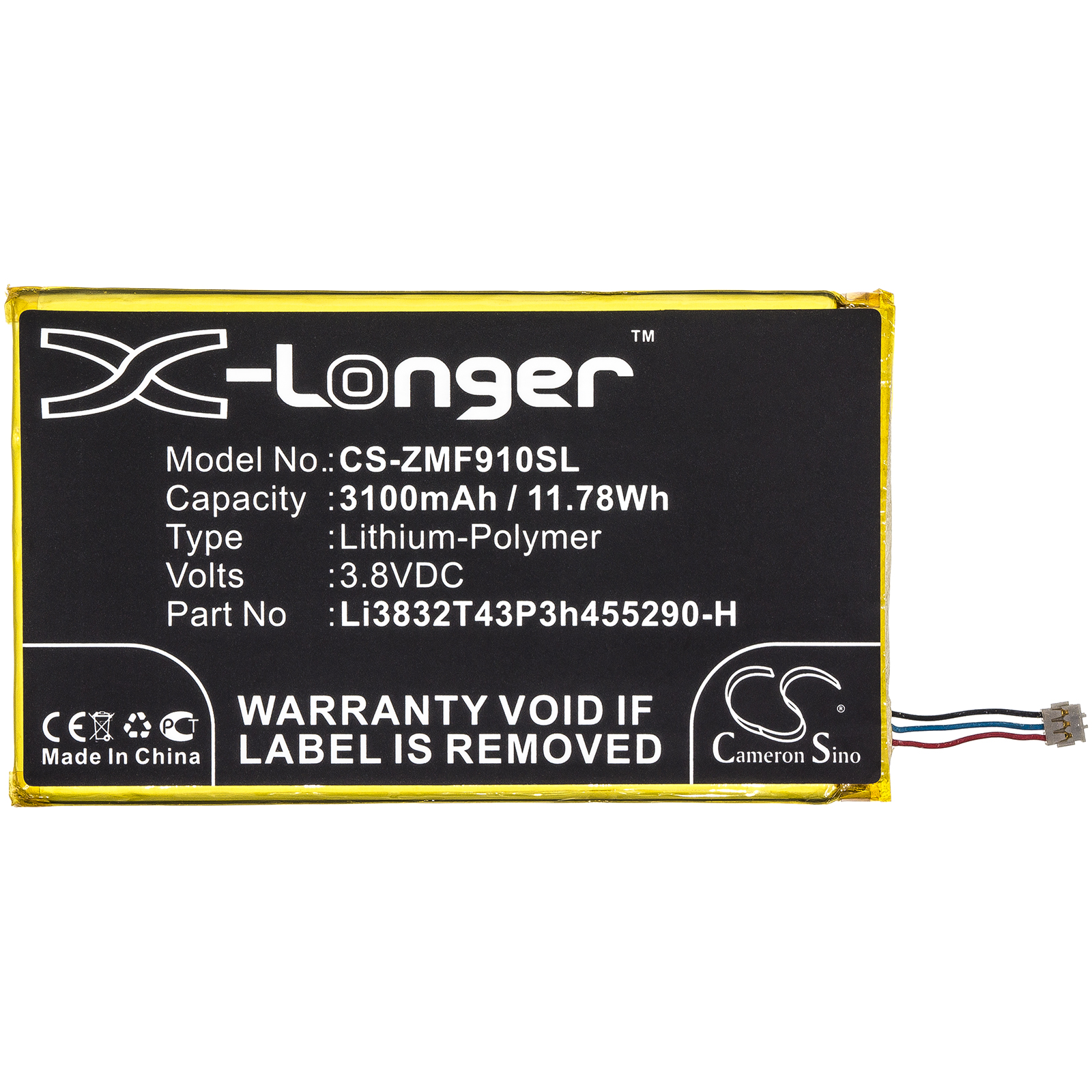 ZTE MF900 Li3832T43P3h455290-H Replacement Battery 3100mAh