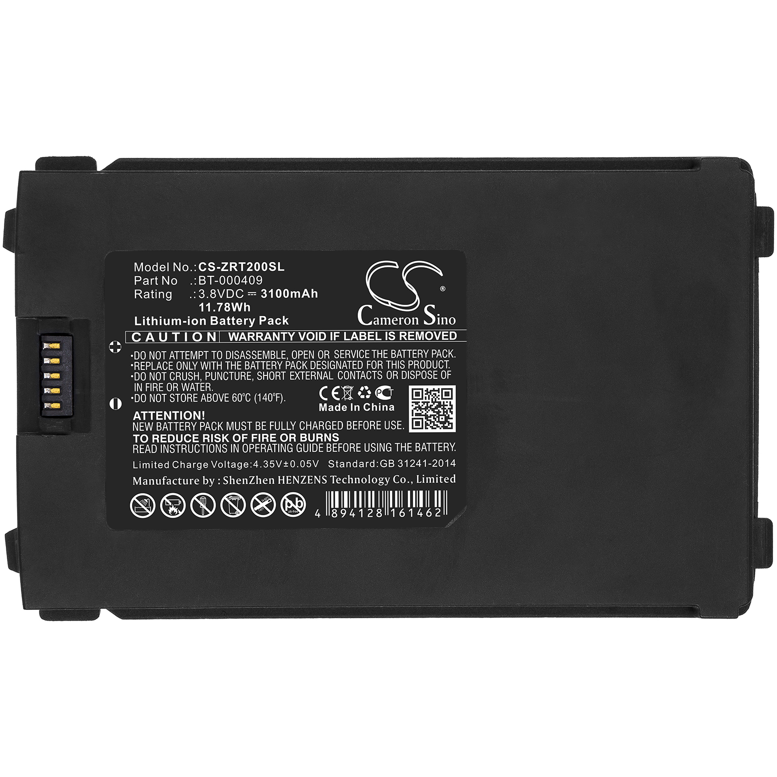 BT-000409A Zebra Barcode Scanner Replacement Battery 3100mAh