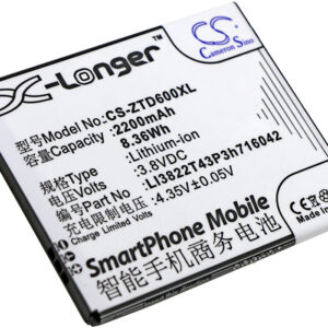 ZTE Blade D6 D6 Dual SIM TD-LTE LI3822T43P3h716042 Replacement Battery 2200mAh