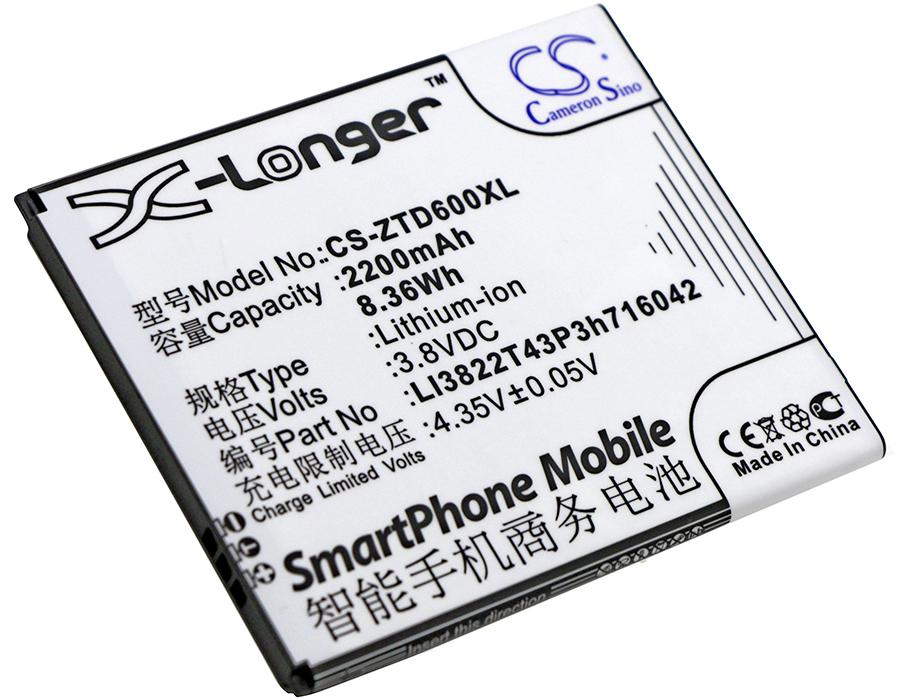 ZTE Blade D6 D6 Dual SIM TD-LTE Replacement Battery 2200mAh