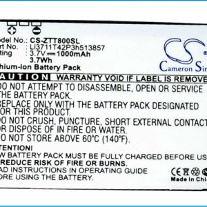 Vodafone P752D ZTE C160 ZTE C180 ZTE C260 ZTE C310 Replacement Battery 1000mAh