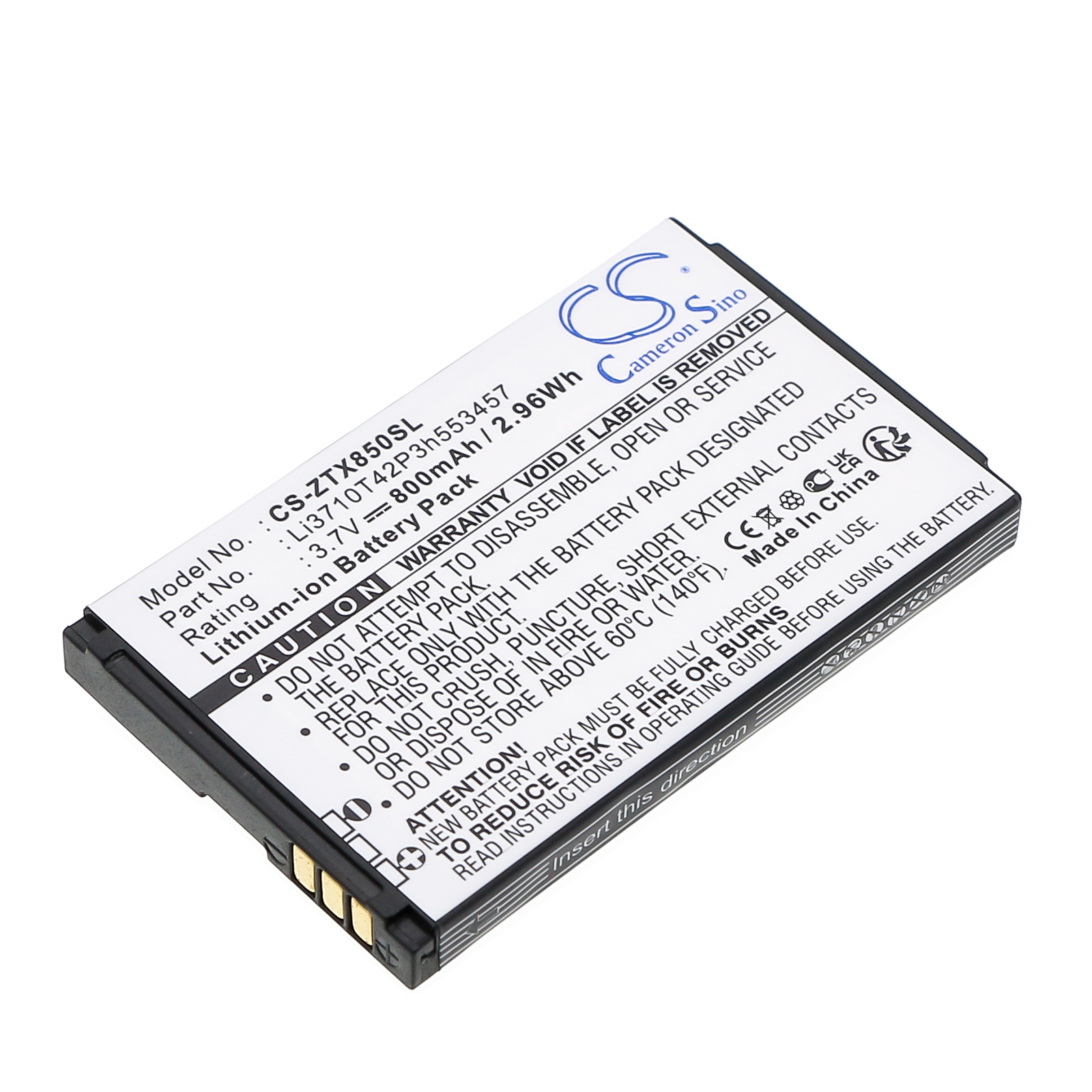 3 Skype Dell XCD28 T-Mobile E110 Replacement Battery 800mAh