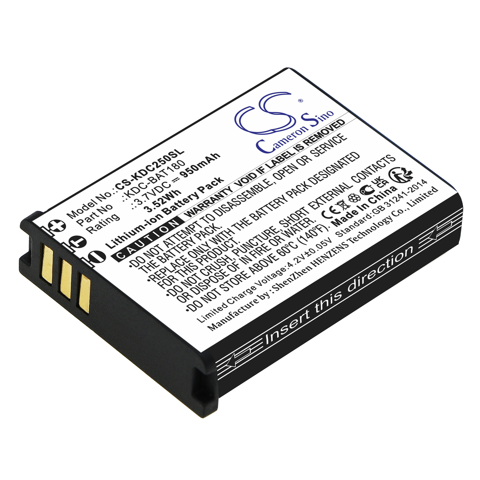 KOAMTAC KDC-250 KDC-300 Replacement Battery 950mAh