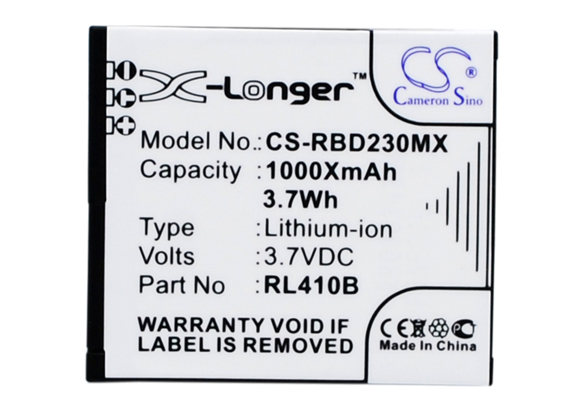 1000 mAh for Rollei RL410B