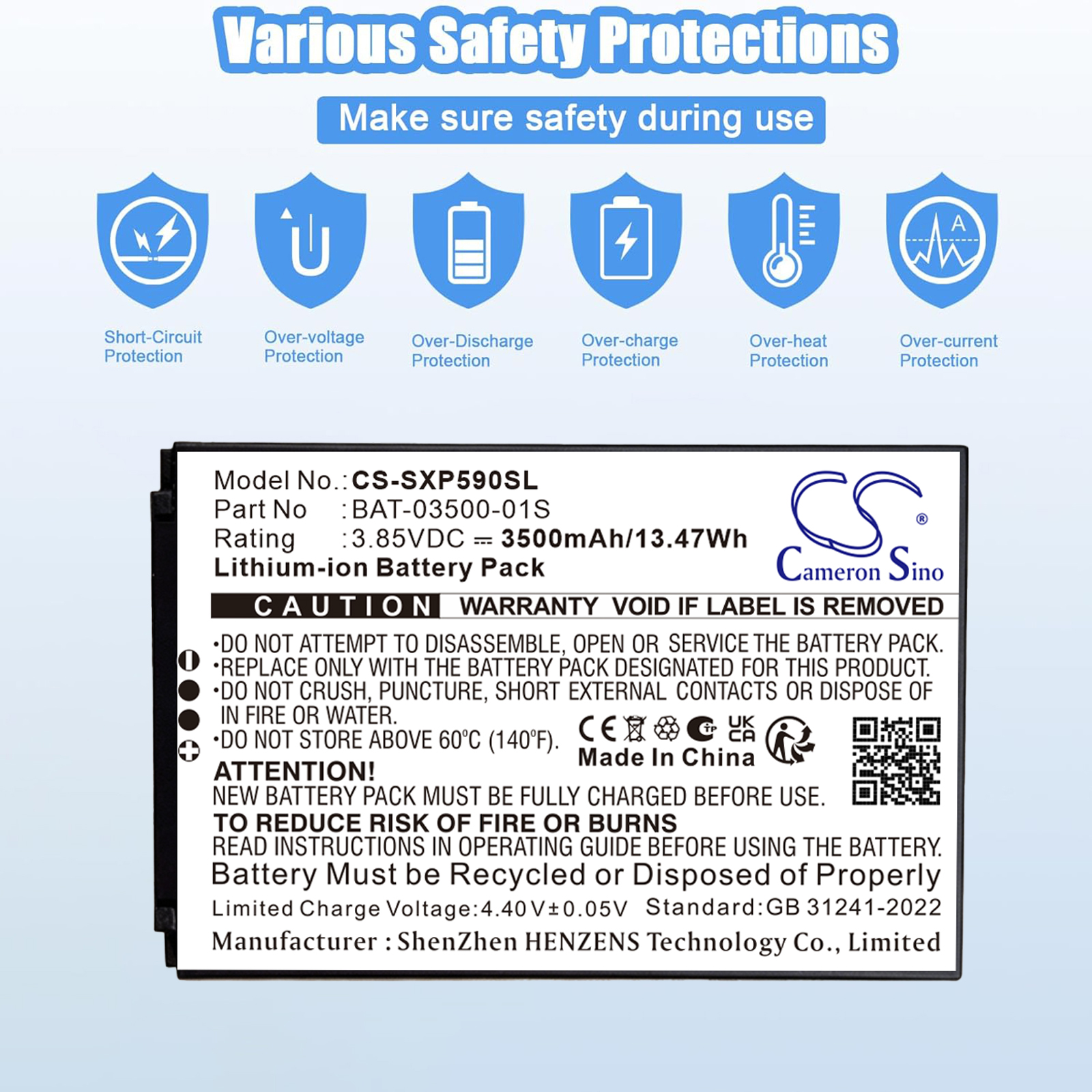 Sonim XP5 Plus XP5900 Replacement Battery 3500mAh