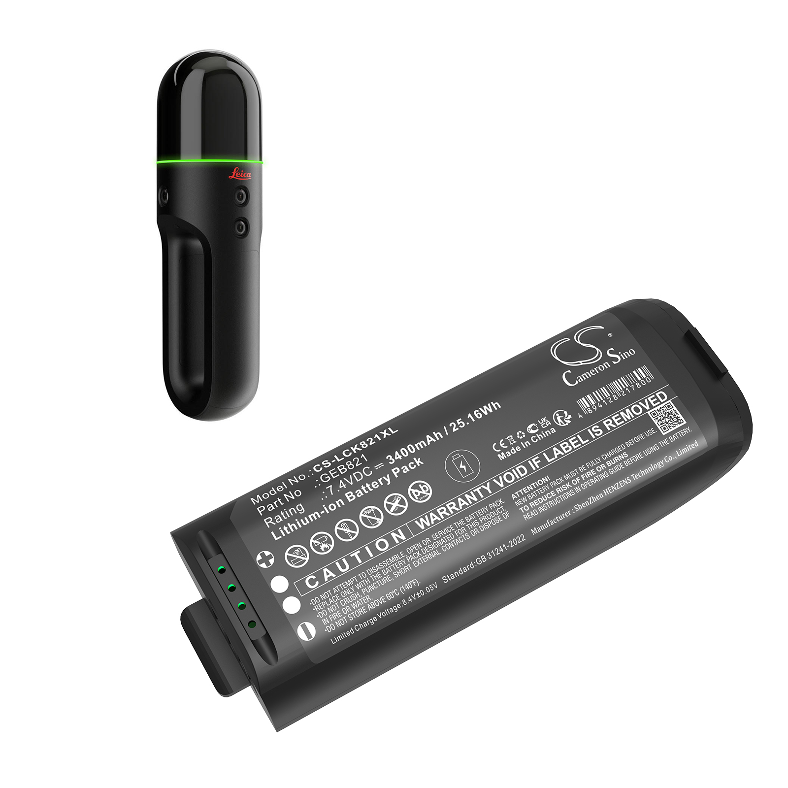 Leica BLK2GO 879638 GEB821 Replacement Battery 3400mAh