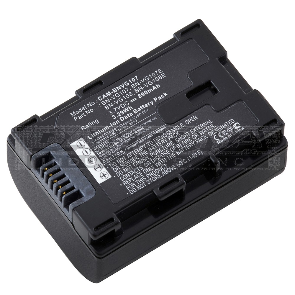 JVC BN-VG107 BN-VG108E BN-VG108U BN-VG114 Replacement Battery 3.7V 890mAh