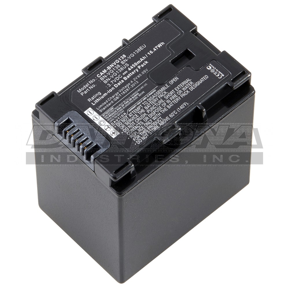 JVC BN-VG138 GZ-E10 GZ-E200 Replacement Battery 3.7V 4450mAh