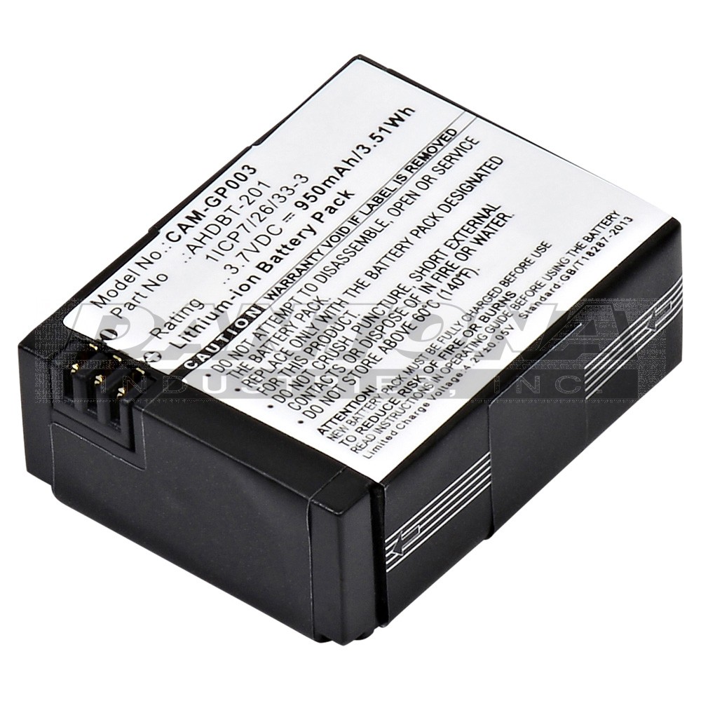 GO Pro 335-03405-000 Camcorder Replacement Battery 950mAh