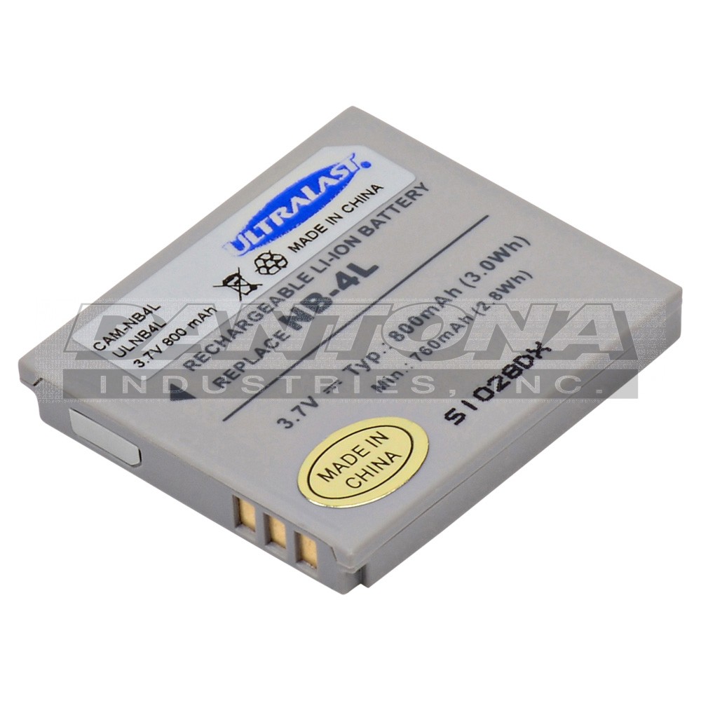 Canon BLI-256 BP-CN4L NB-4L Replacement Battery 3.7V 760mAh