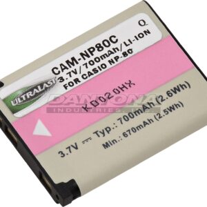 Casio BLI-365 CAM0075 EX-S5 NP-80 EX-Z1 Replacement Battery 3.6V 630mAh