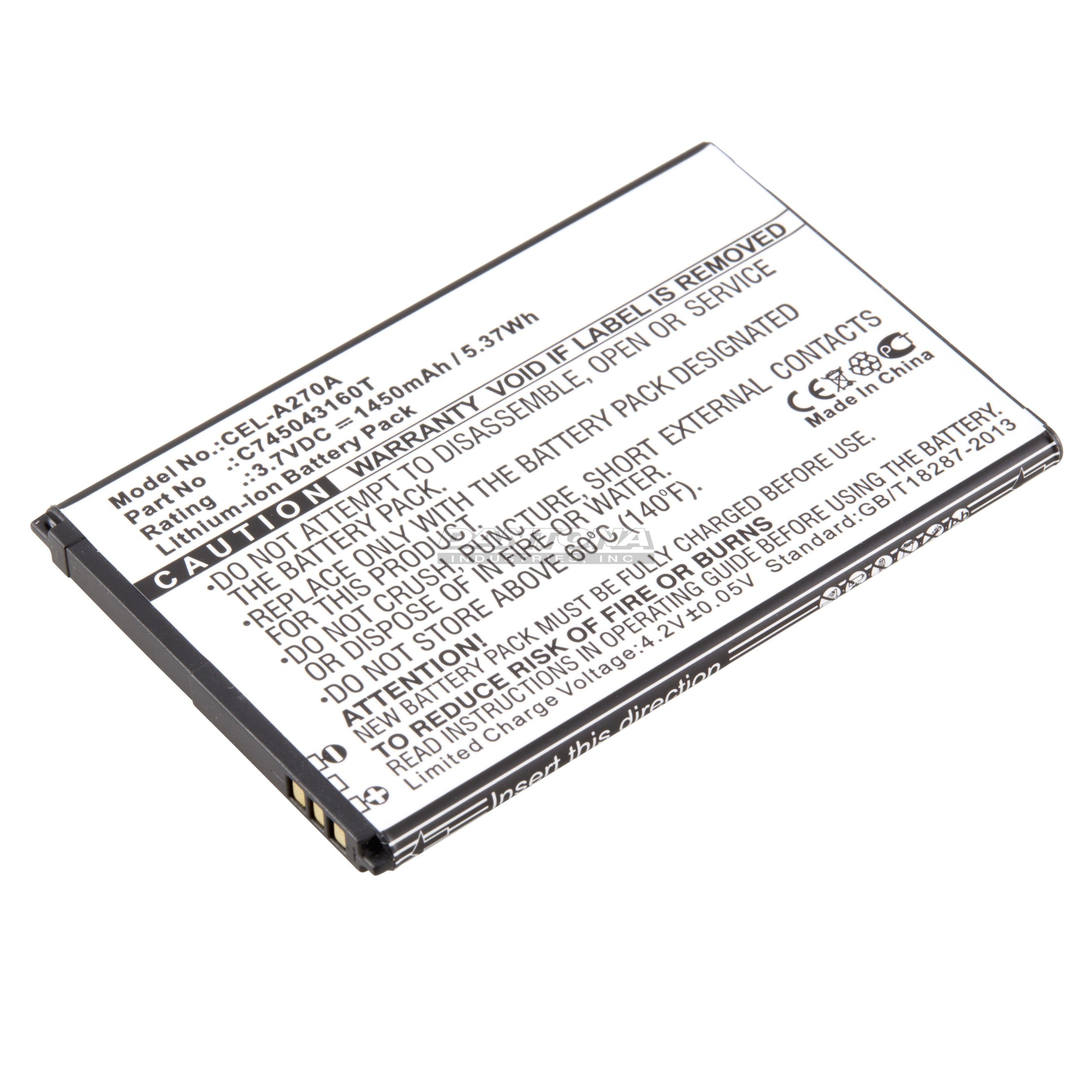 BLU A270 Advance 4.0 Replacement Battery 3.7V 1450mAh