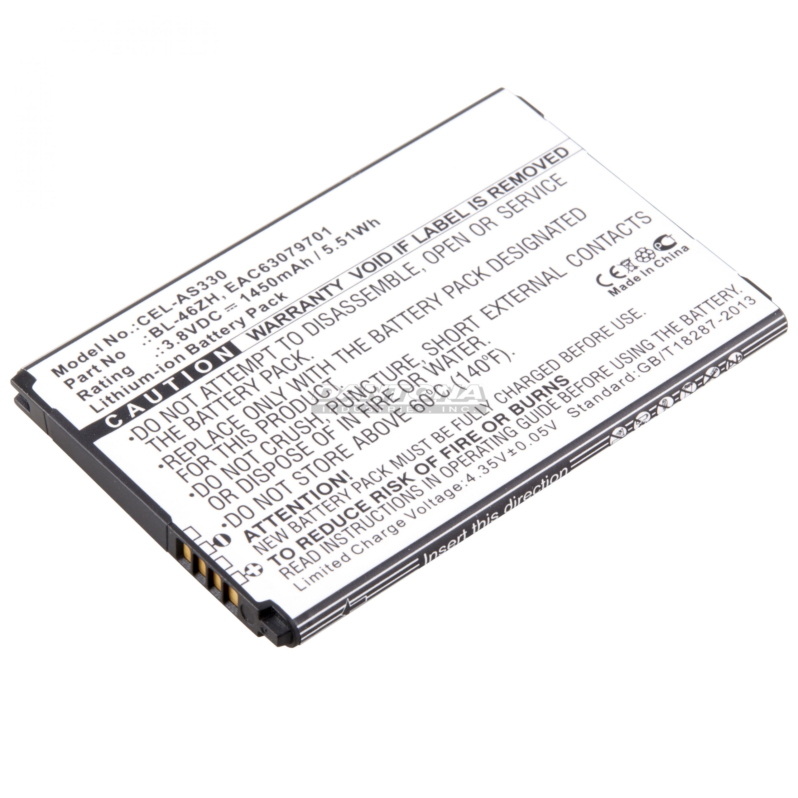 LG AS330 BL-46ZH EAC63079701 Escape 3 4G Escape 3 4G LTE Replacement Battery