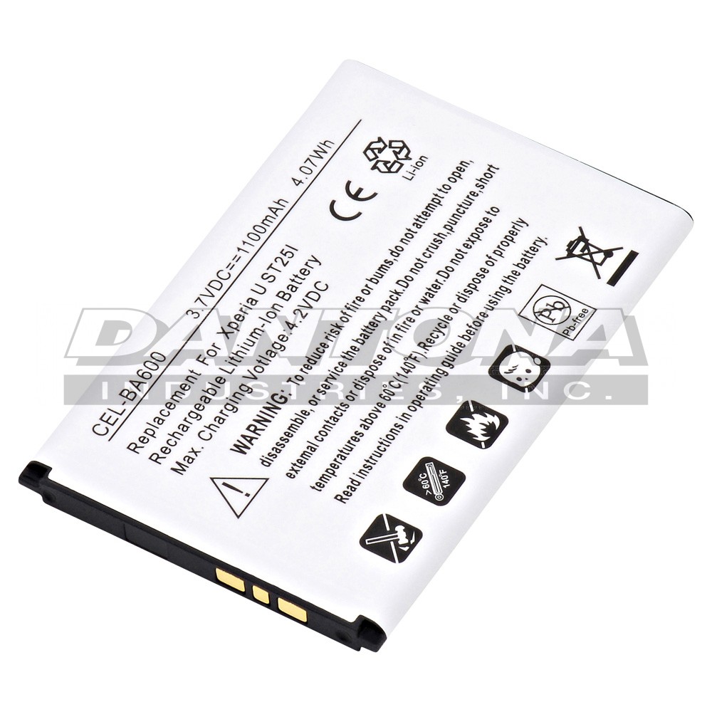 Sony Ericsson BA600 ST25I Replacement Battery 3.7V 1100mAh