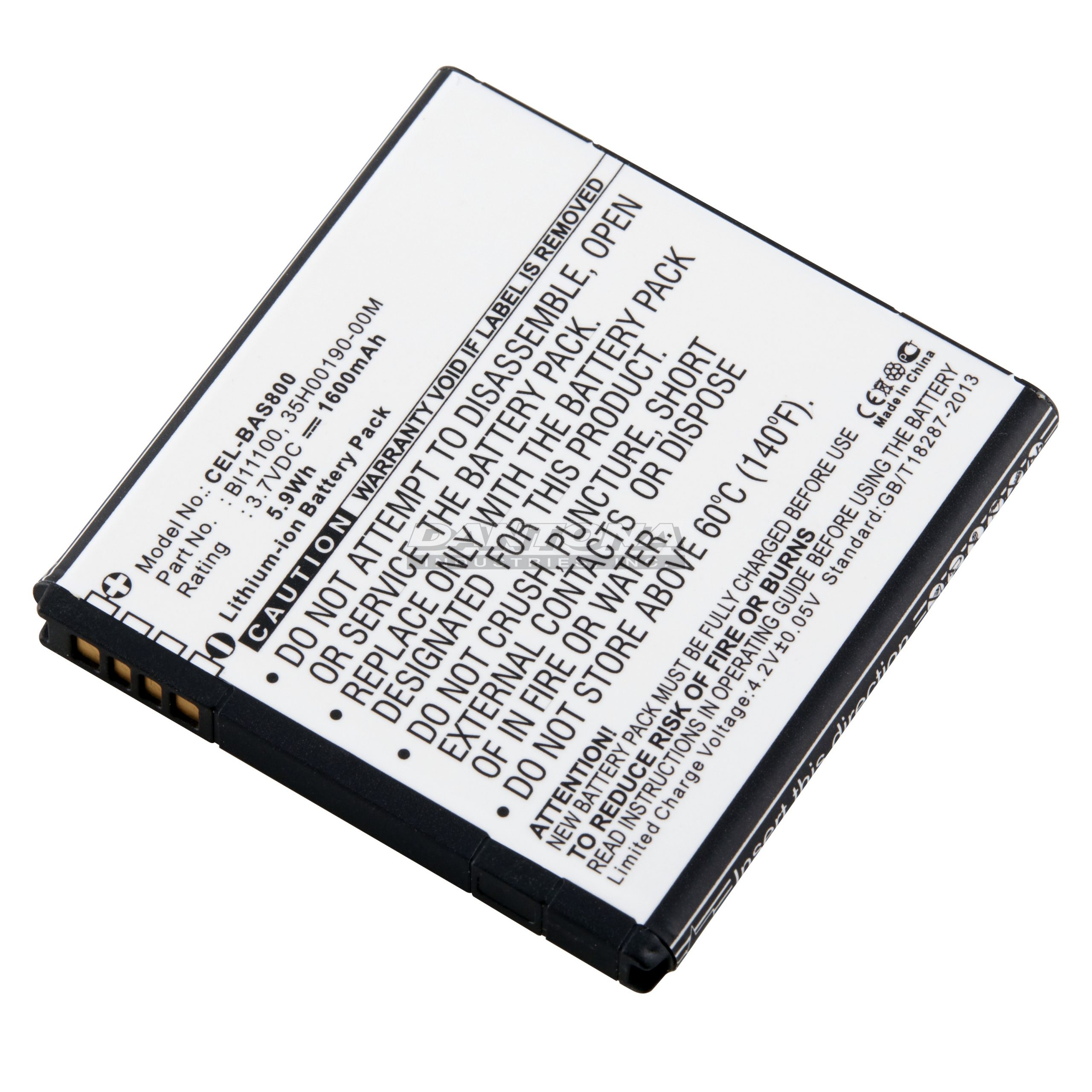 HTC 335H00190-02M 35H00177-00M 35H00190-00M Replacement Battery 3.7V 1600mAh
