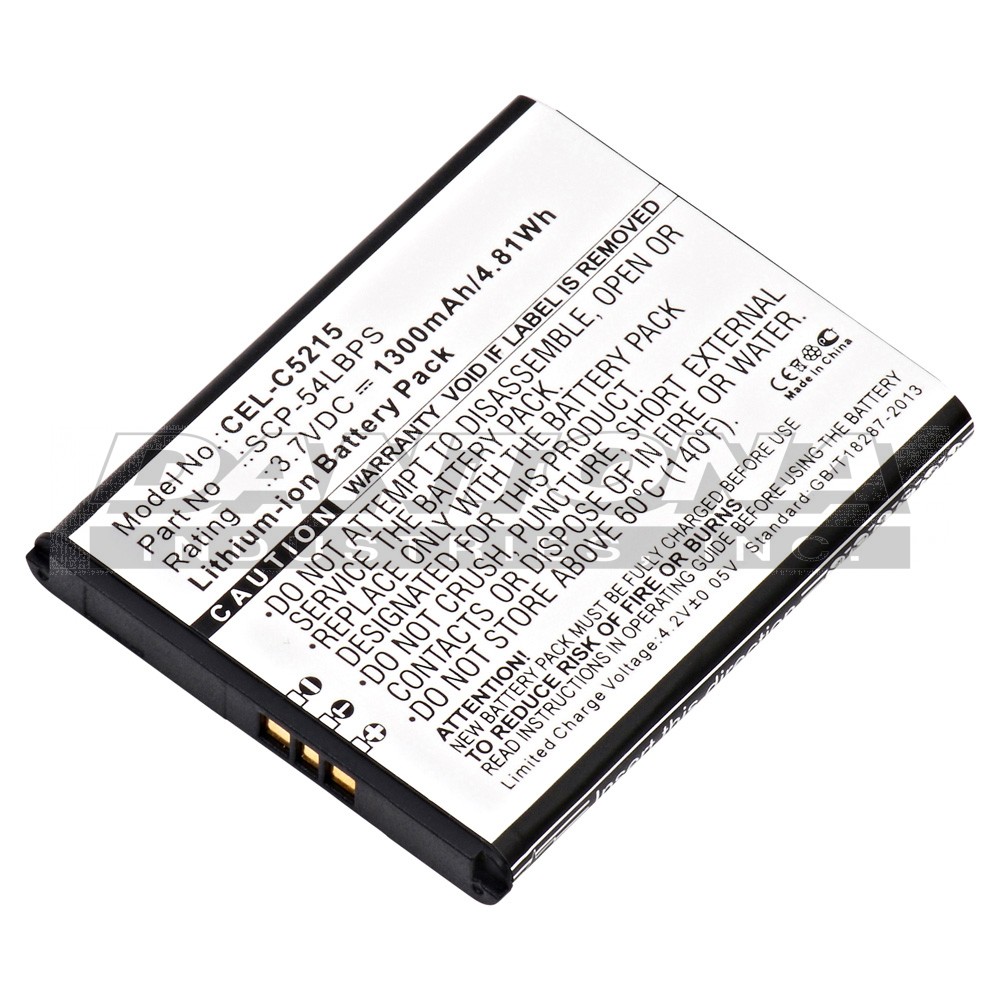 Kyocera 5AAXBT063GEA C5215 Hydro Edge Cell Phone Replacement Battery 3.7V 1300mAh
