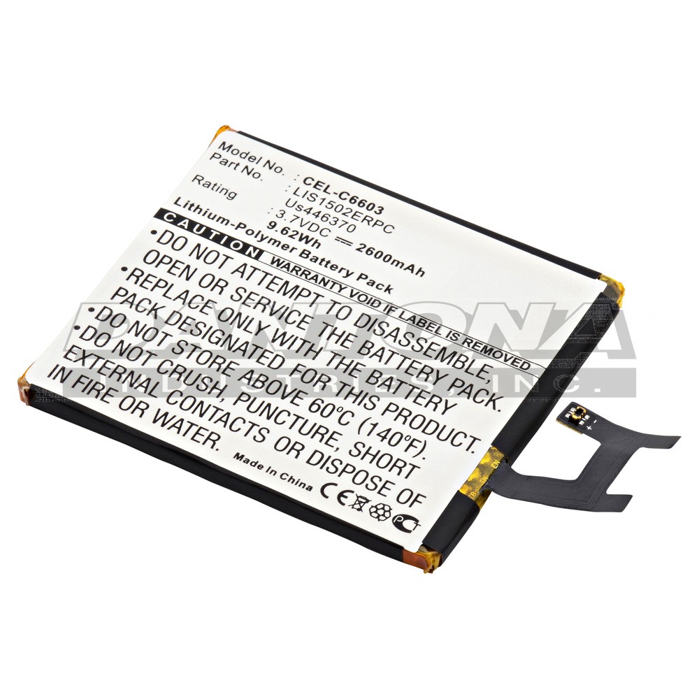 Sony C6602 C6616 Fusion Replacement Battery 3.7V 2600mAh