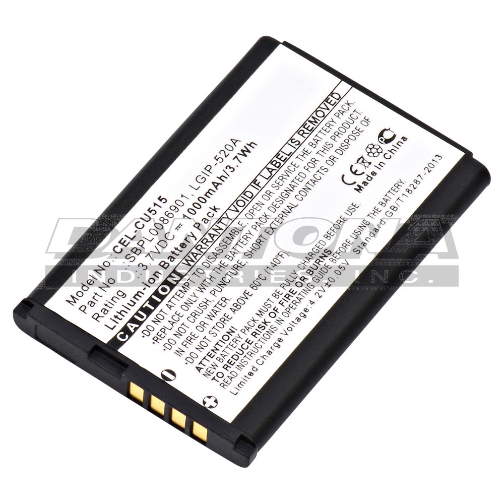 LG CU515 CU515 Plum LGIP-520A SBPL0086901 Cell Phone Replacement Battery