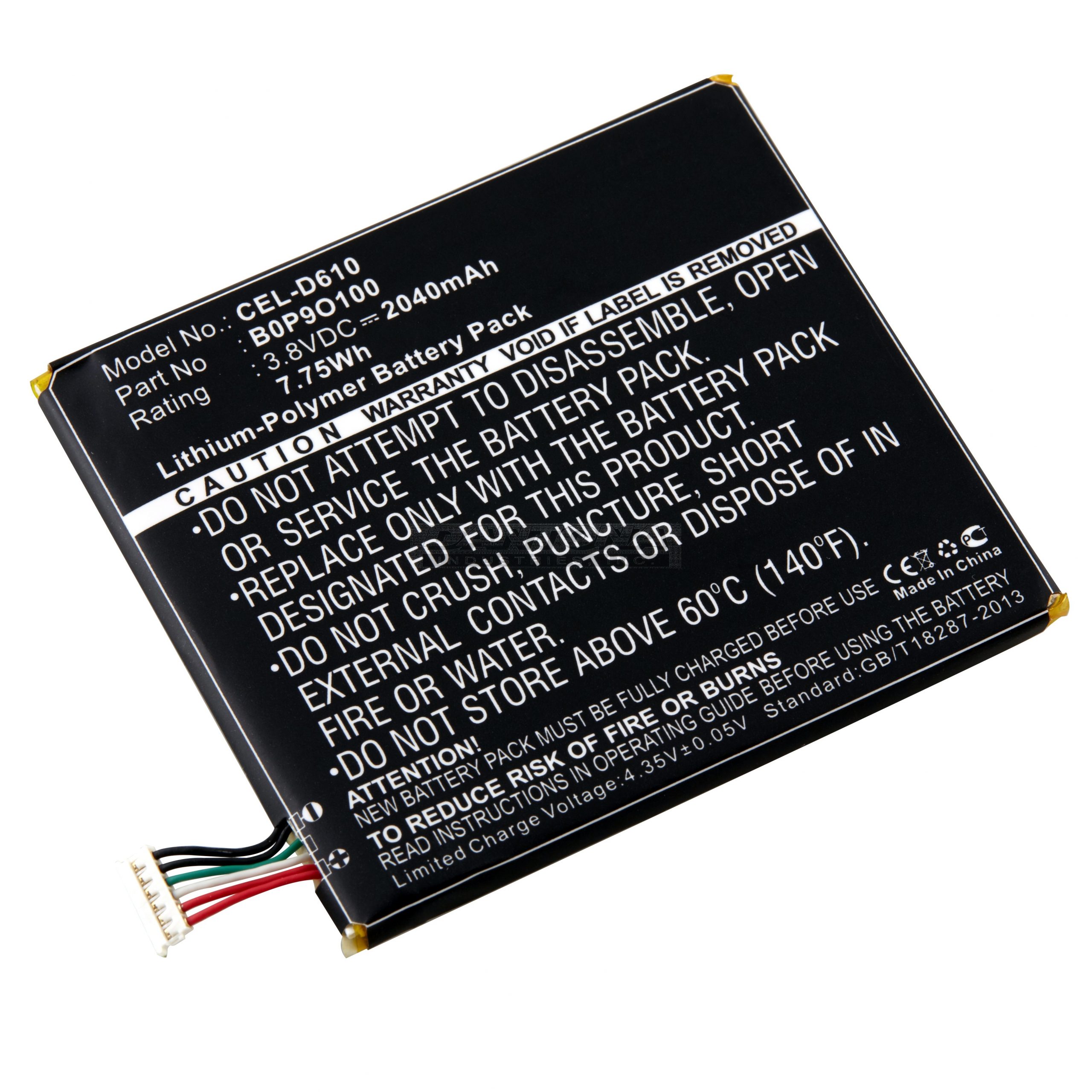 HTC 35H00222-00M A3QHD Replacement Battery 3.8V 2040mAh
