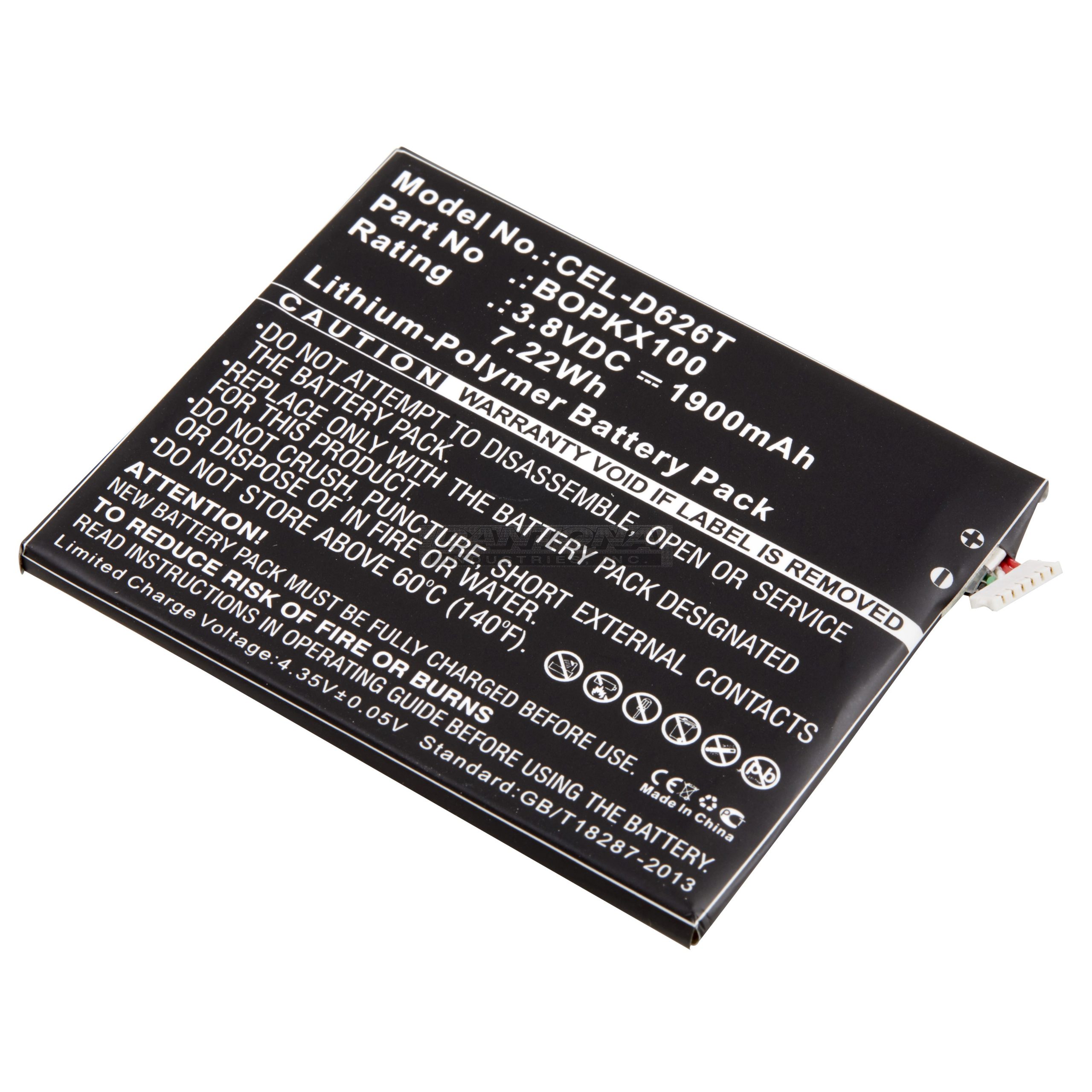HTC 35H00237-00M Cell Phone Replacement Battery 3.8V 1900mAh