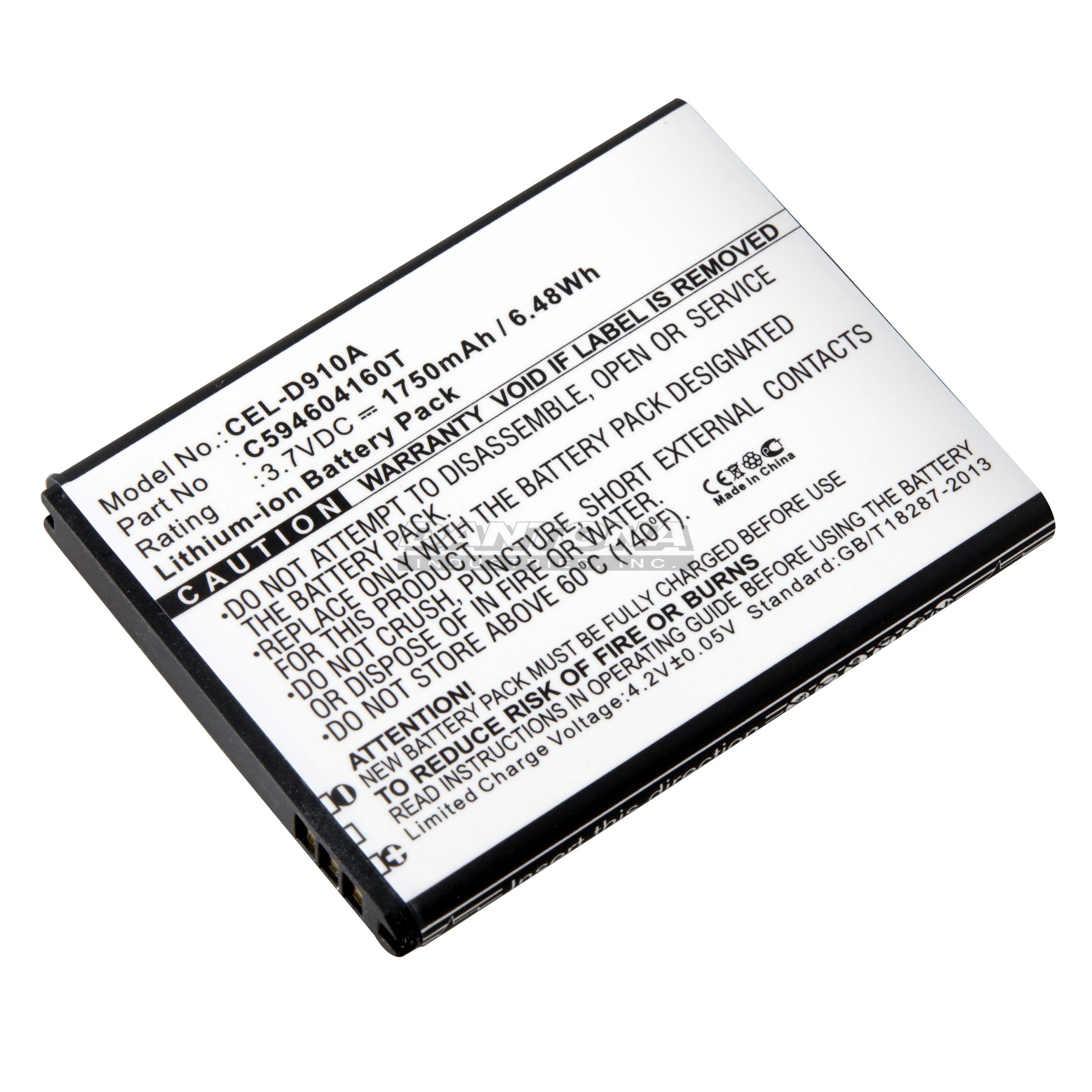 BLU C594604160T D910A Replacement Battery 3.7V 1750mAh