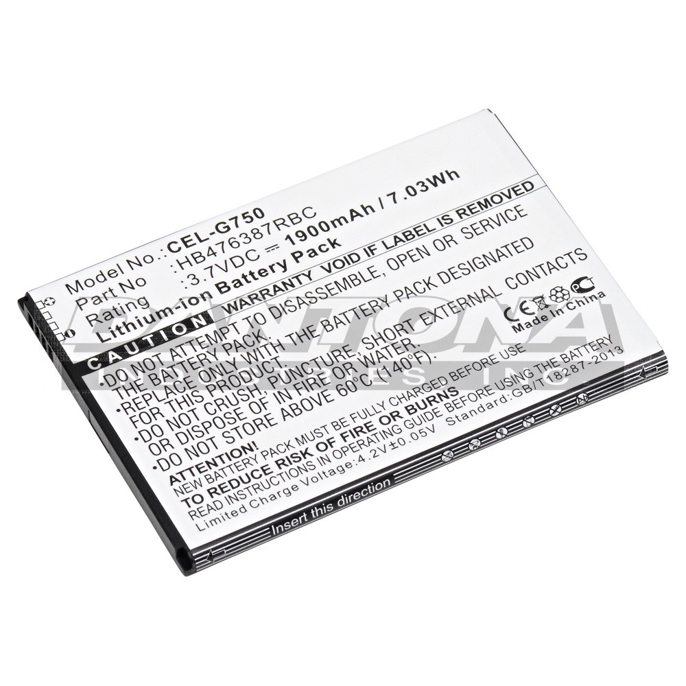 Huawei Ascend G750 B199 Replacement Battery 3.7V 1900mAh