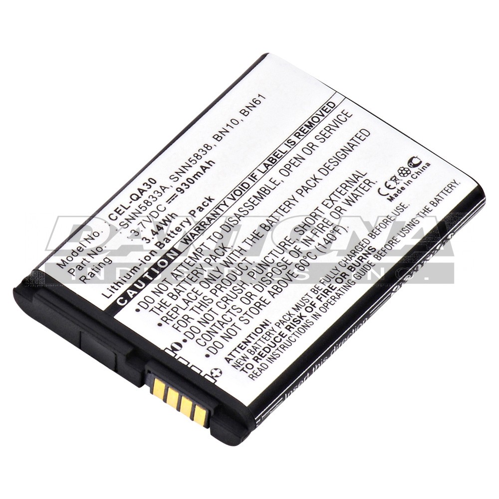 Motorola BN60 BN70 Hint QA30 Replacement Battery 3.7V 930mAh