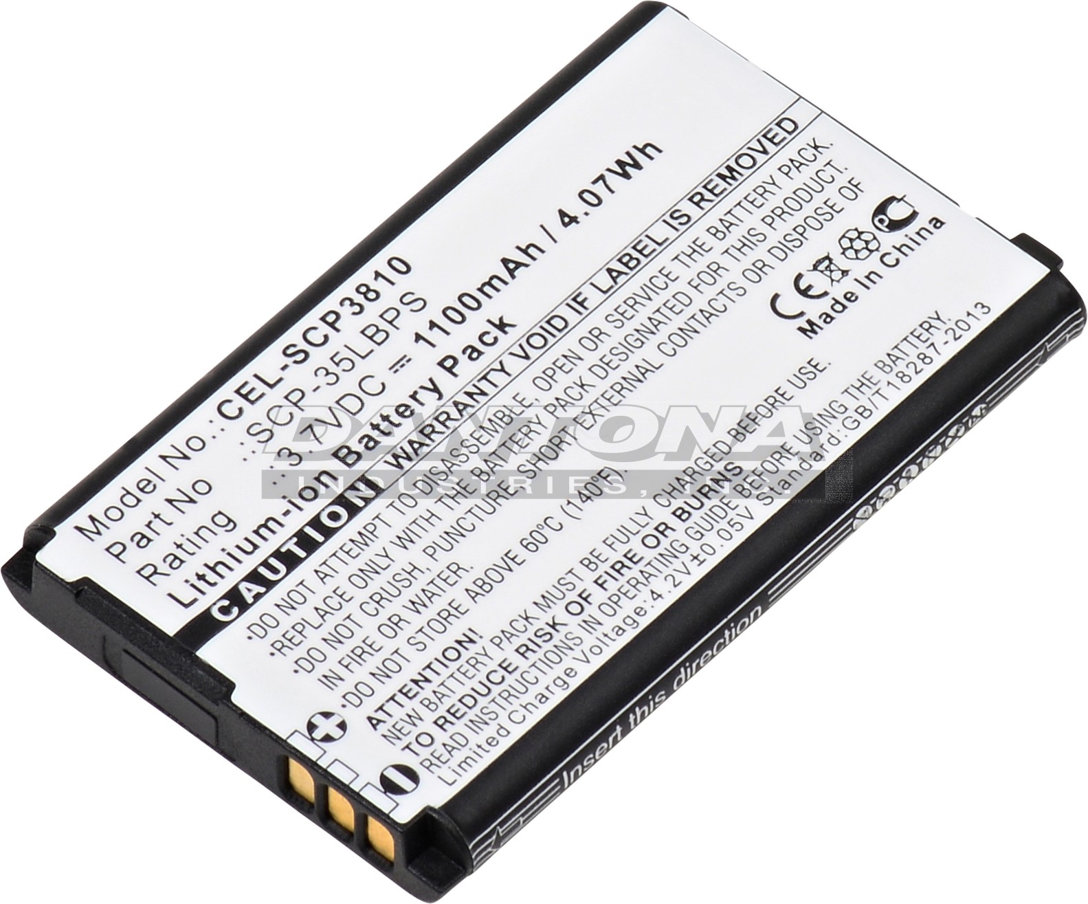 Interstate CEL0858 Cell Phone Replacement Battery 1100mAh