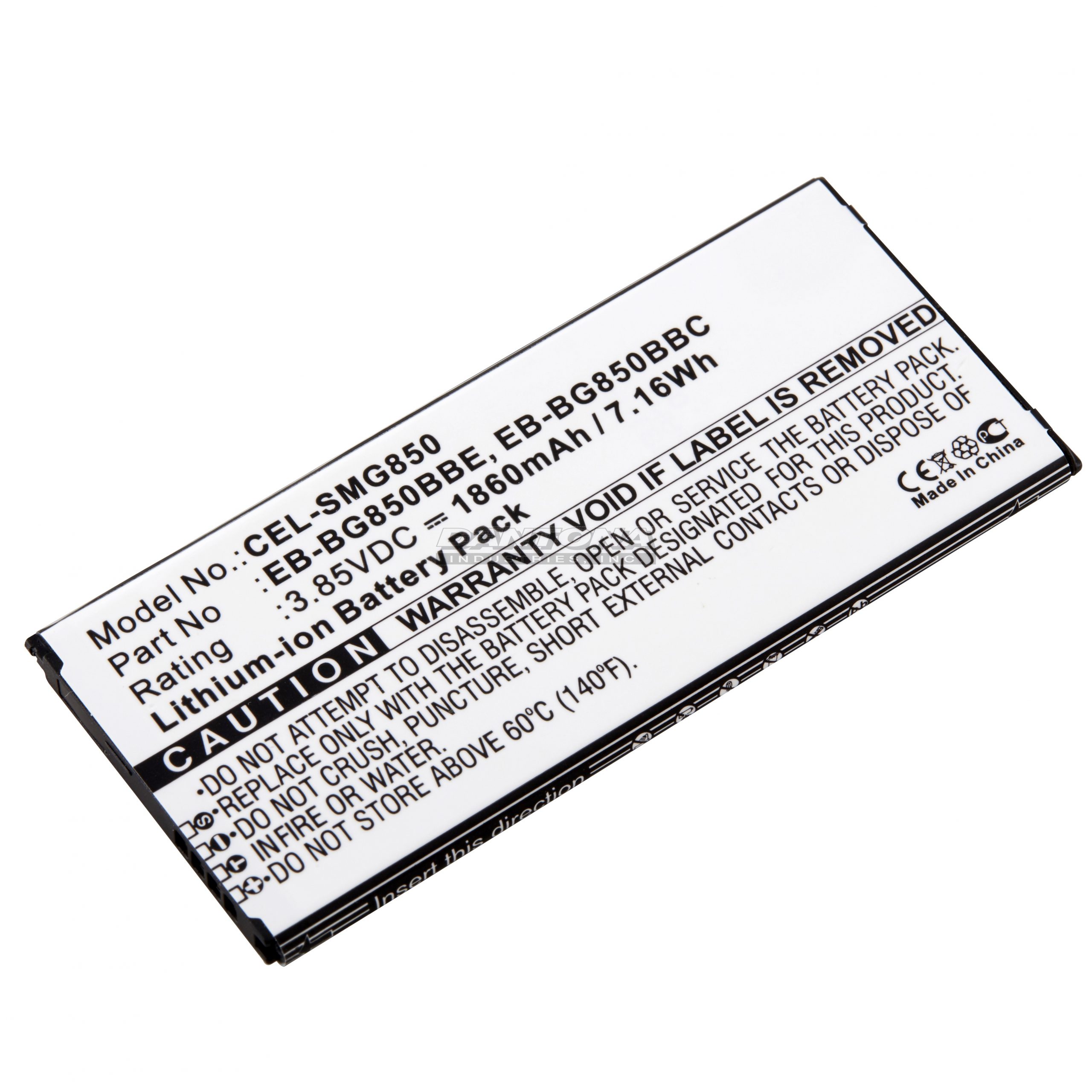 SMG850 Samsung EB-BG850 Replacement Battery 3.85V 1860mAh