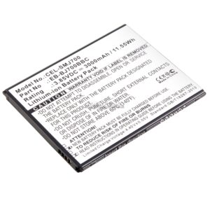 SMJ700 Samsung EB-BJ700BBC Replacement Battery 3.8V 3000mAh