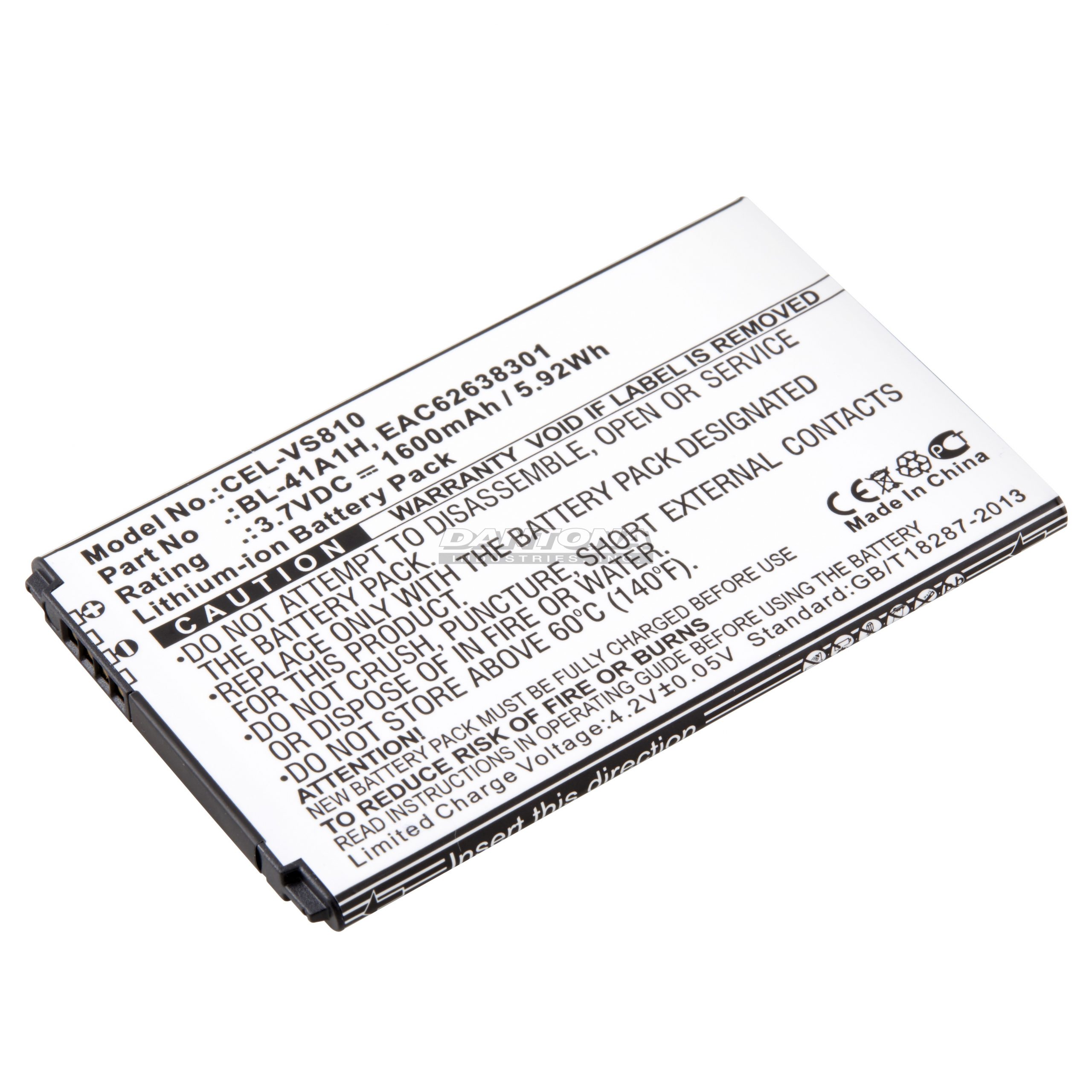 LG BL-41A1H CZ2112LWR D390 Replacement Battery 3.7V 1600mAh