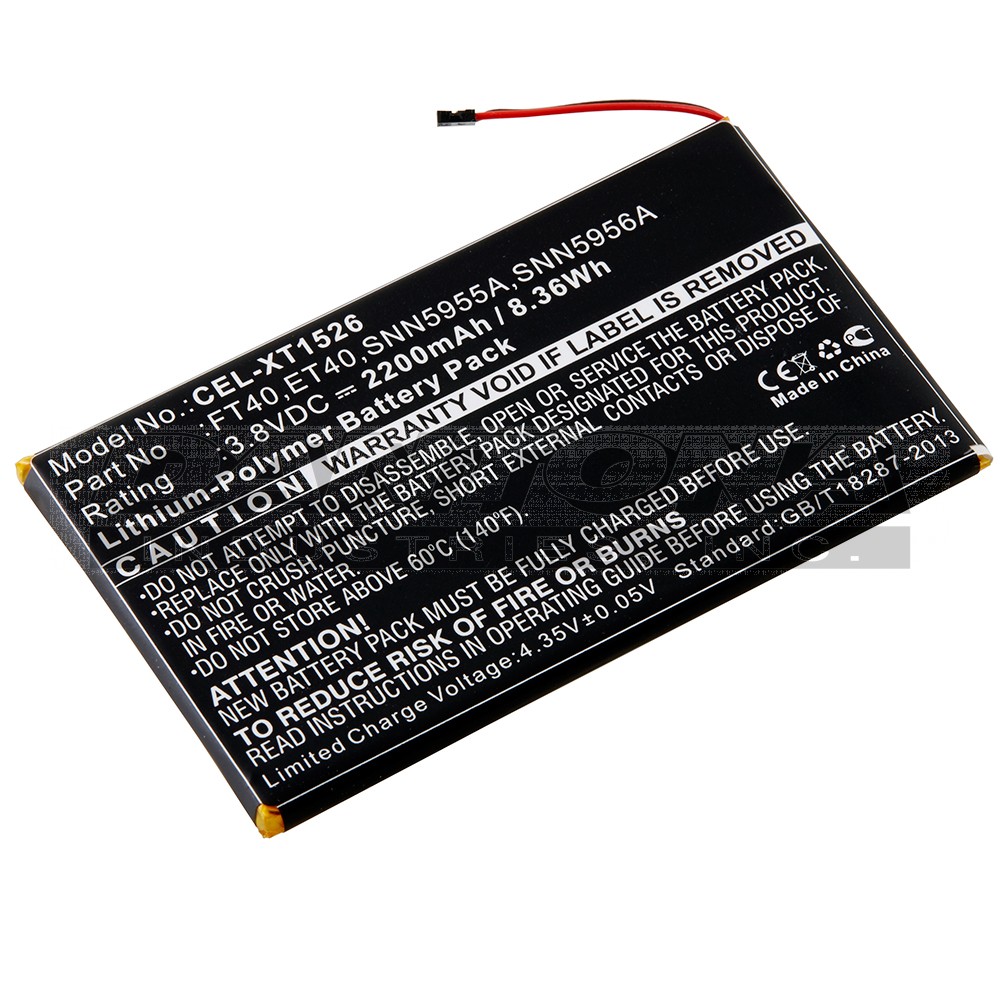 XT1526 Interstate CEL1487 ET40 Replacement Battery 2200mAh