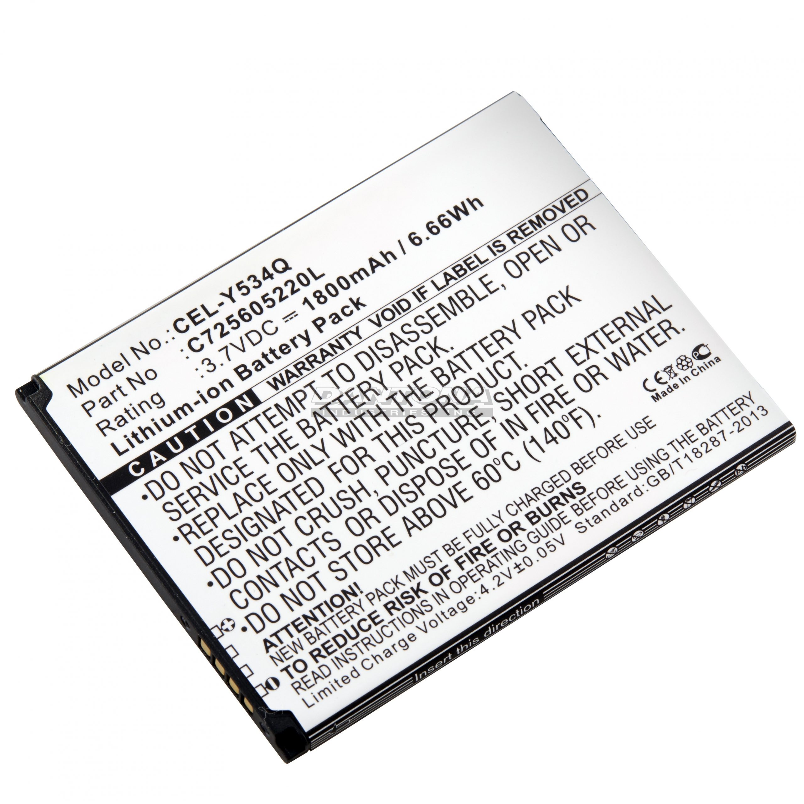 BLU C725605220L Cell Phone Replacement Battery 3.7V 1800mAh