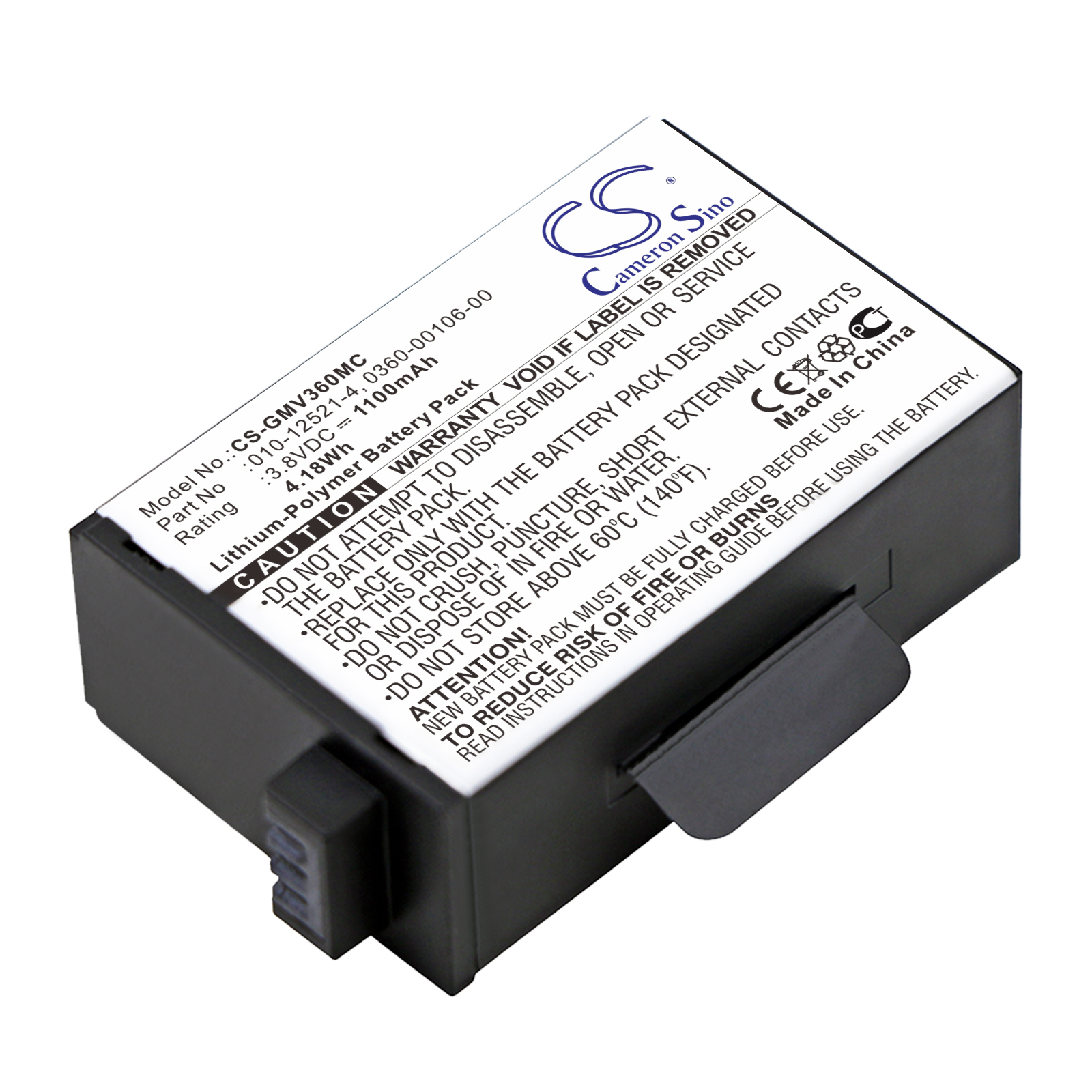 Garmin Virb 360 010-12521-40 Replacement Battery 1100mAh