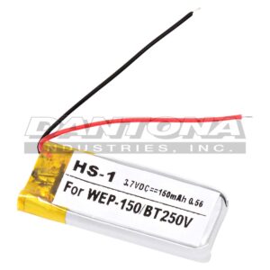 Global 501230 B501230 BT250V Replacement Battery 3.7V 150mAh