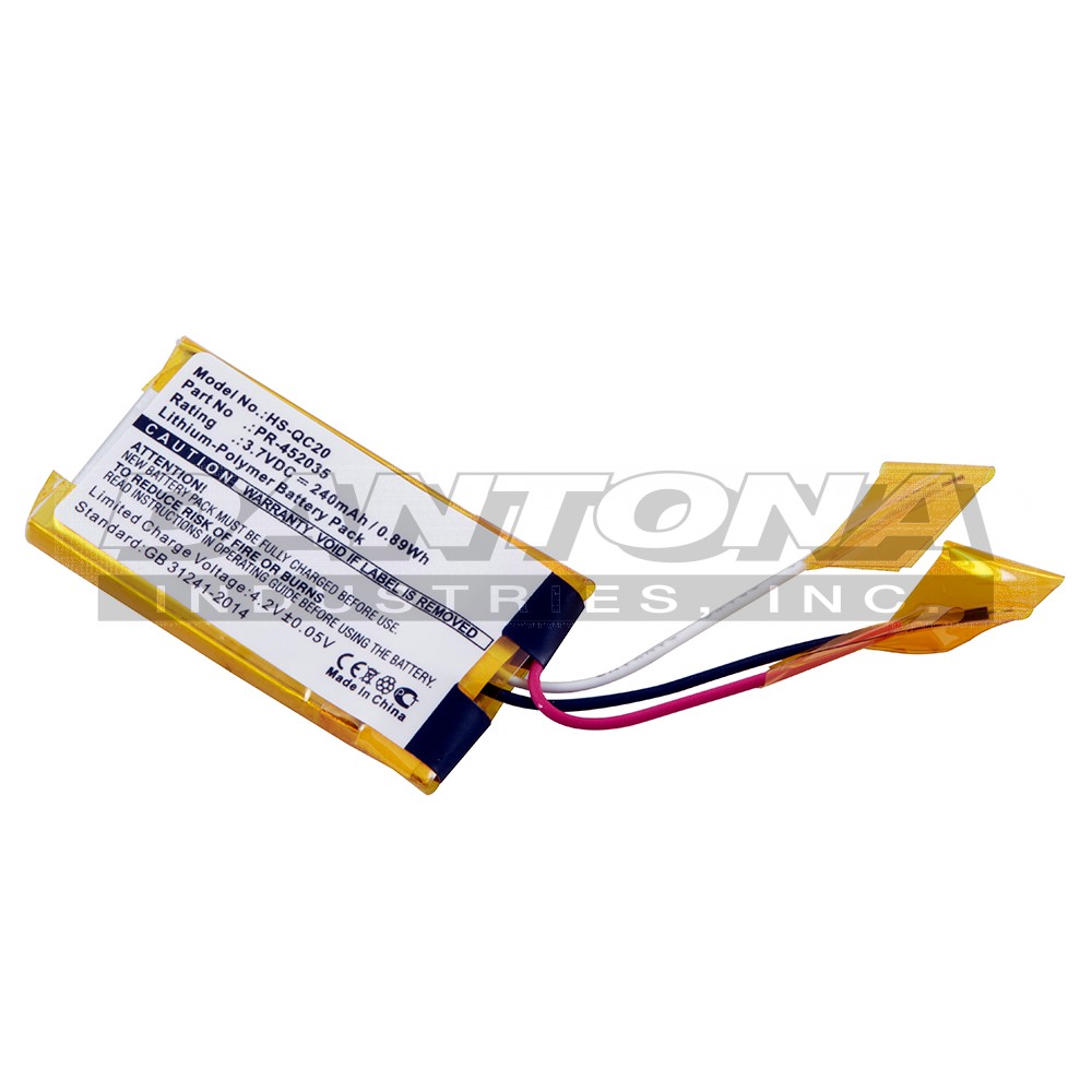 Bose PR-452035 Headset Replacement Battery 3.7V 240mAh