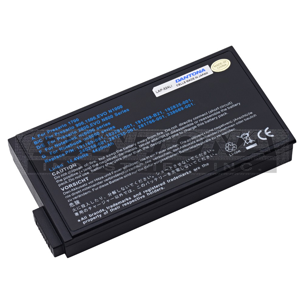 Compaq 182281-001 Laptop Replacement Battery 14.4V 4000mAh