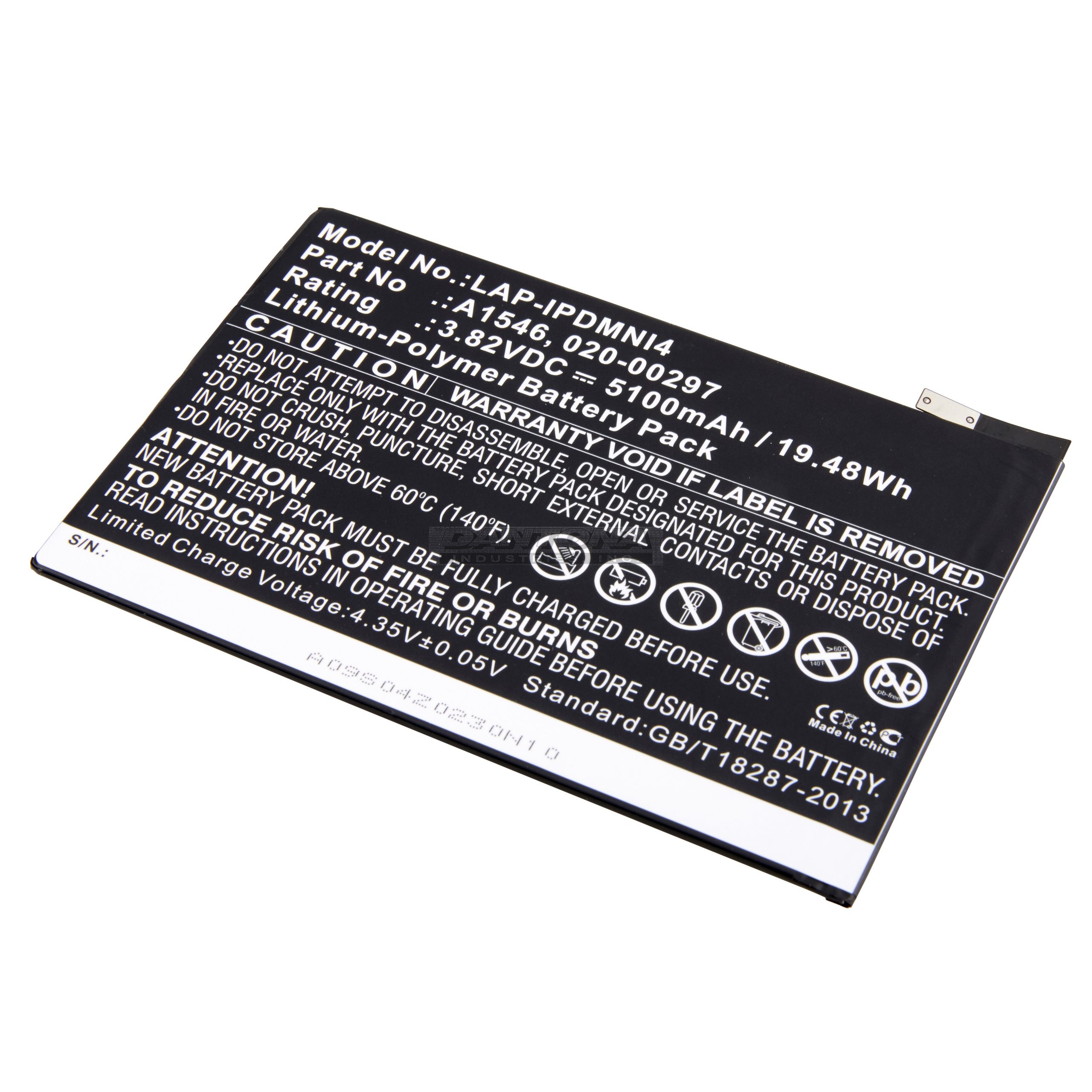 Apple 020-00297 A1538 A1546 Replacement Battery 3.8V 5100mAh