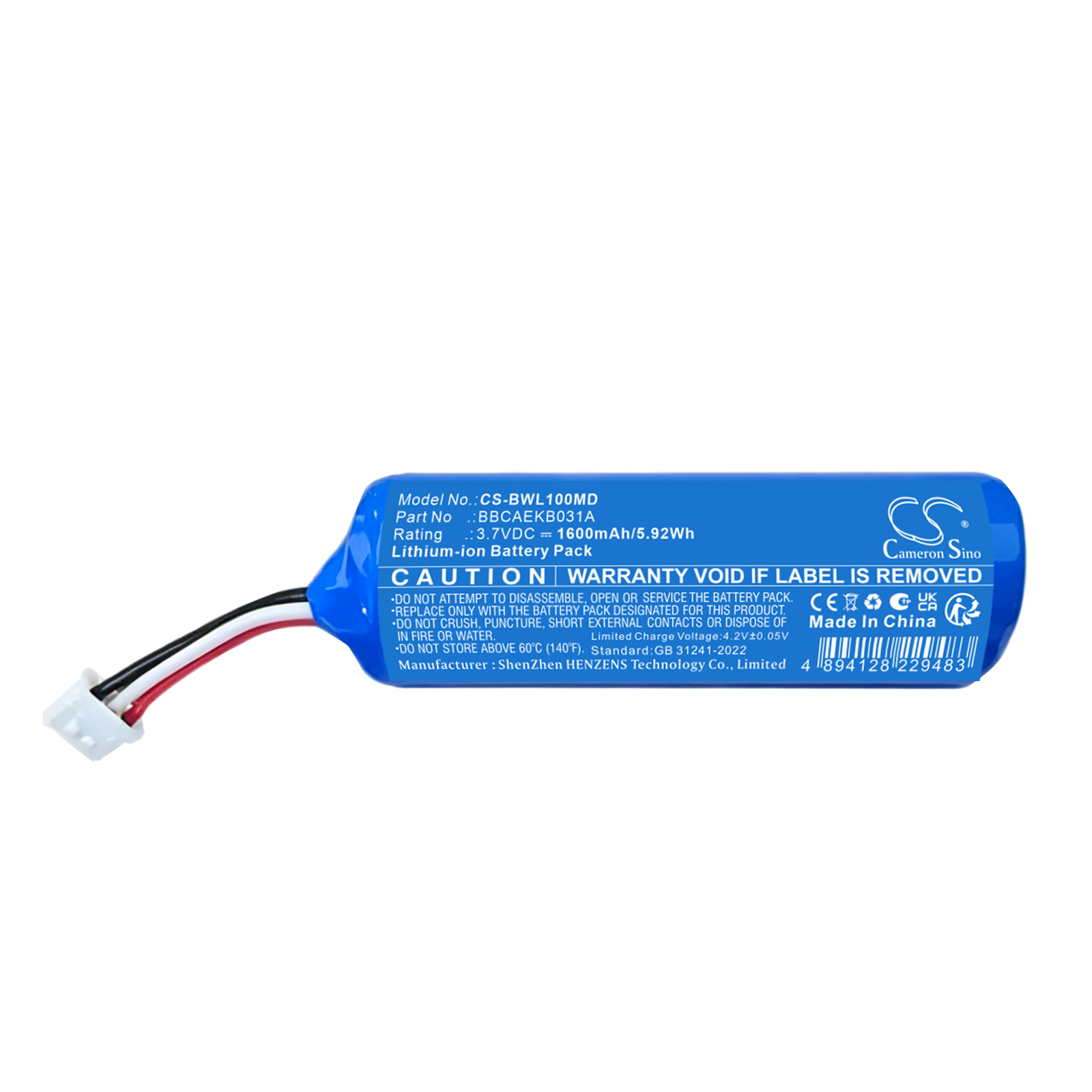 1600mAh Replacement Battery for B&L beta WL-B1