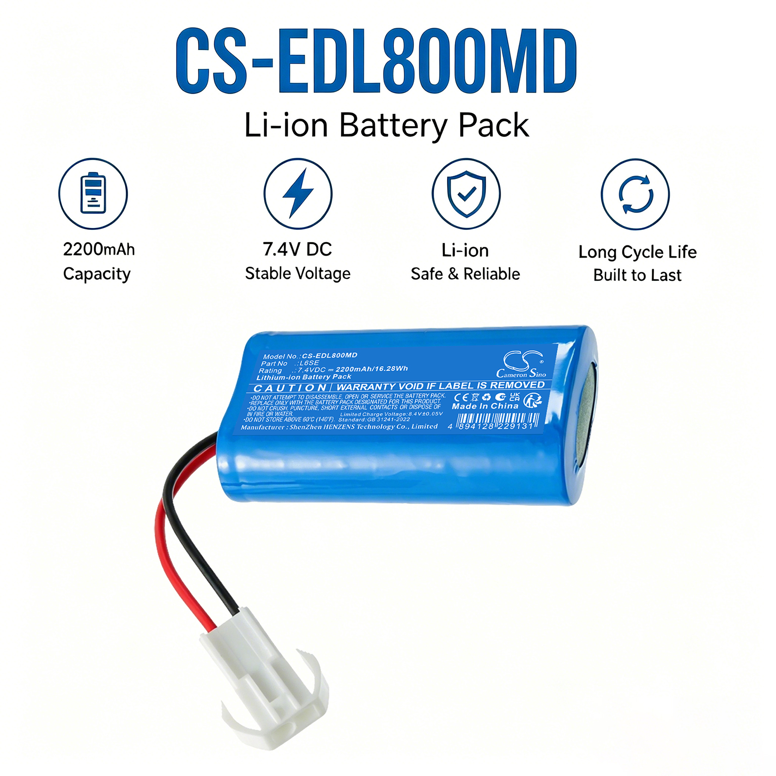 EDAN L8 Medical Replacement Battery 2200mAh