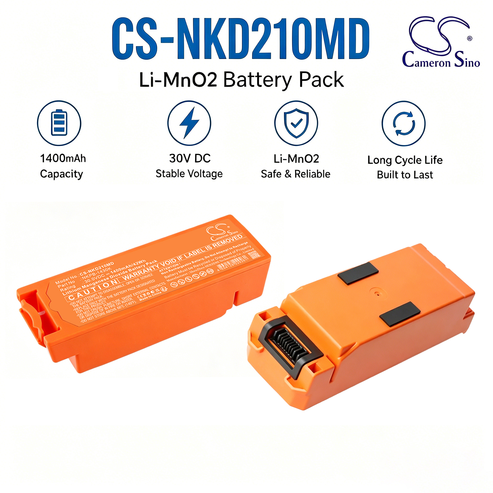 1400mAh Battery for Nihon Kohden Defibrillator Cardiolife AED2100, AED-2100K, NKPB-1430K, SB-210VK
