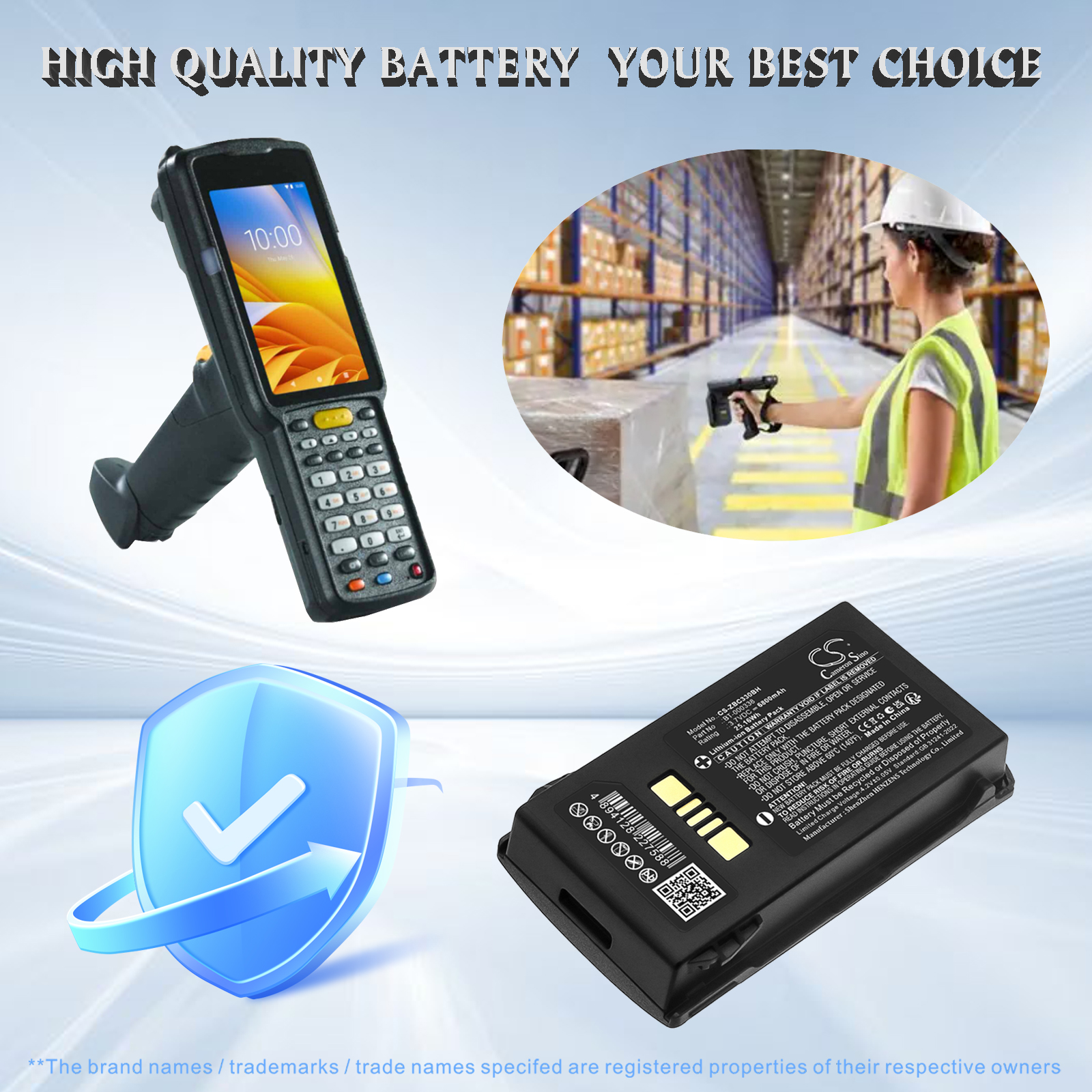 Zebra BT-000337 Barcode Scanner Replacement Battery 6300mAh